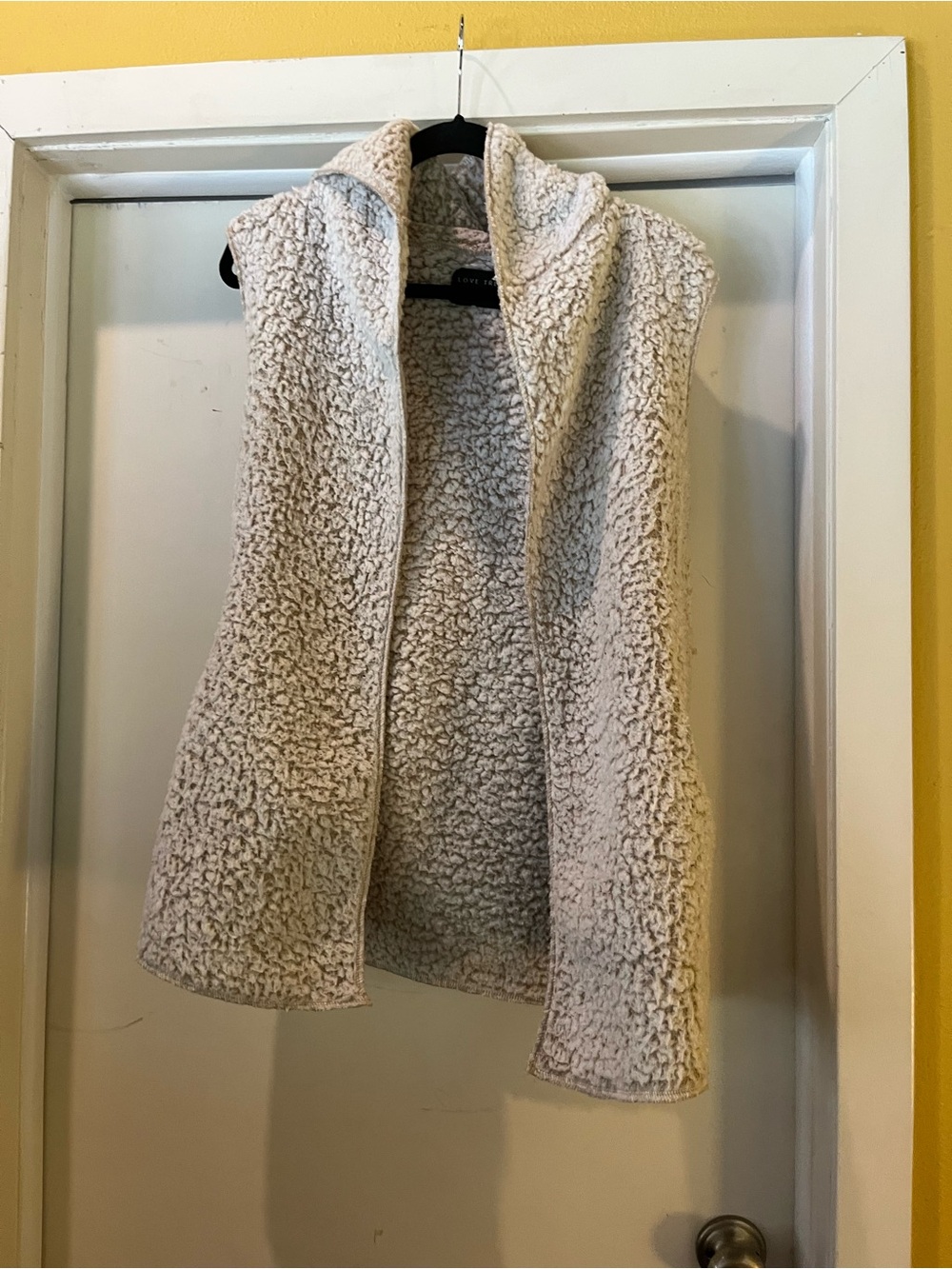 Love Tree Cream Sherpa Open-Front Vest